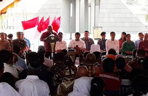Gubernur Papua, Lukas Enembe saat berikan kata sambutan.