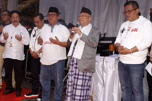 KH Ma'ruf Amin di peluncuran Rumah Aspirasi Rakyat 01, Jalan Proklamasi, Menteng, Jakarta Pusat, Minggu (4/11/2018).