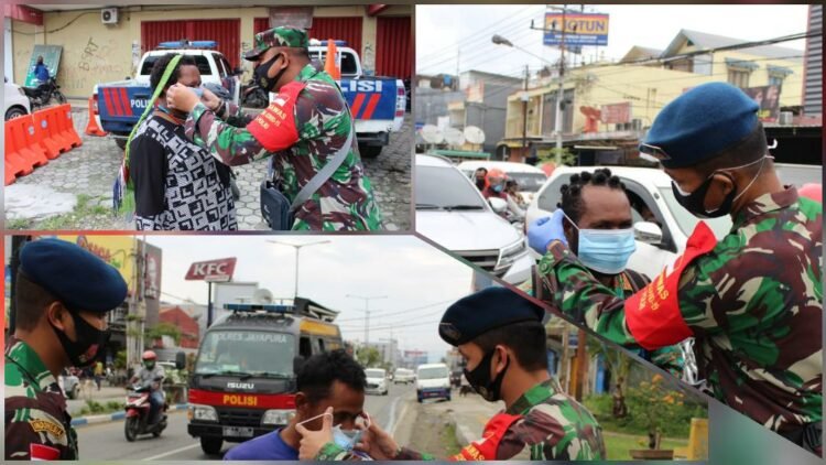 Babinpotdirga Lanud SPR Bagikan Masker