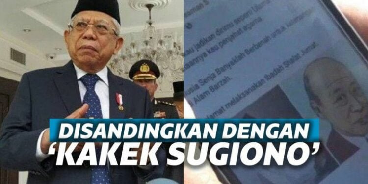 Heboh Unggahan Foto Wajah Maruf Amin dan Kakek Sugiono