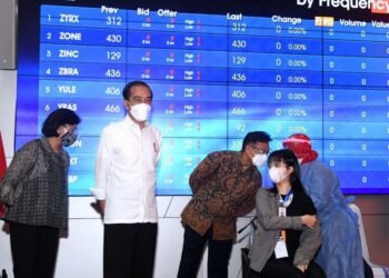Jokowi Tinjau Vaksinasi Massal bagi Petugas Publik di Perbankan dan Pasar Modal