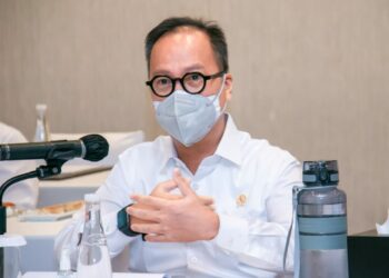 Menteri Perindustrian Agus Gumiwang Kartasasmita pada acara webinar internasional tentang Peluang Industri Indonesia terkait Isu Global Chip Shortage
