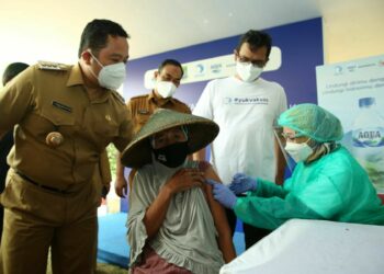 kalinya Danone Indonesia menggelar sentra vaksinasi yang diperuntukkan bagi kelompok rentan