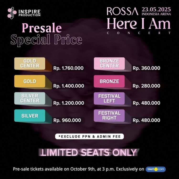 Rossa Gelar Konser Here I Am Mei 2025 di Indonesia Arena,Tiketnya Ludes Terjual.