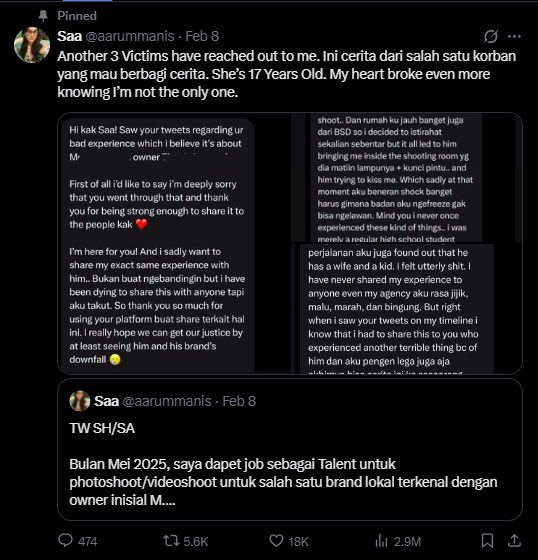 terduga korban pelecehan Mohan Hazian